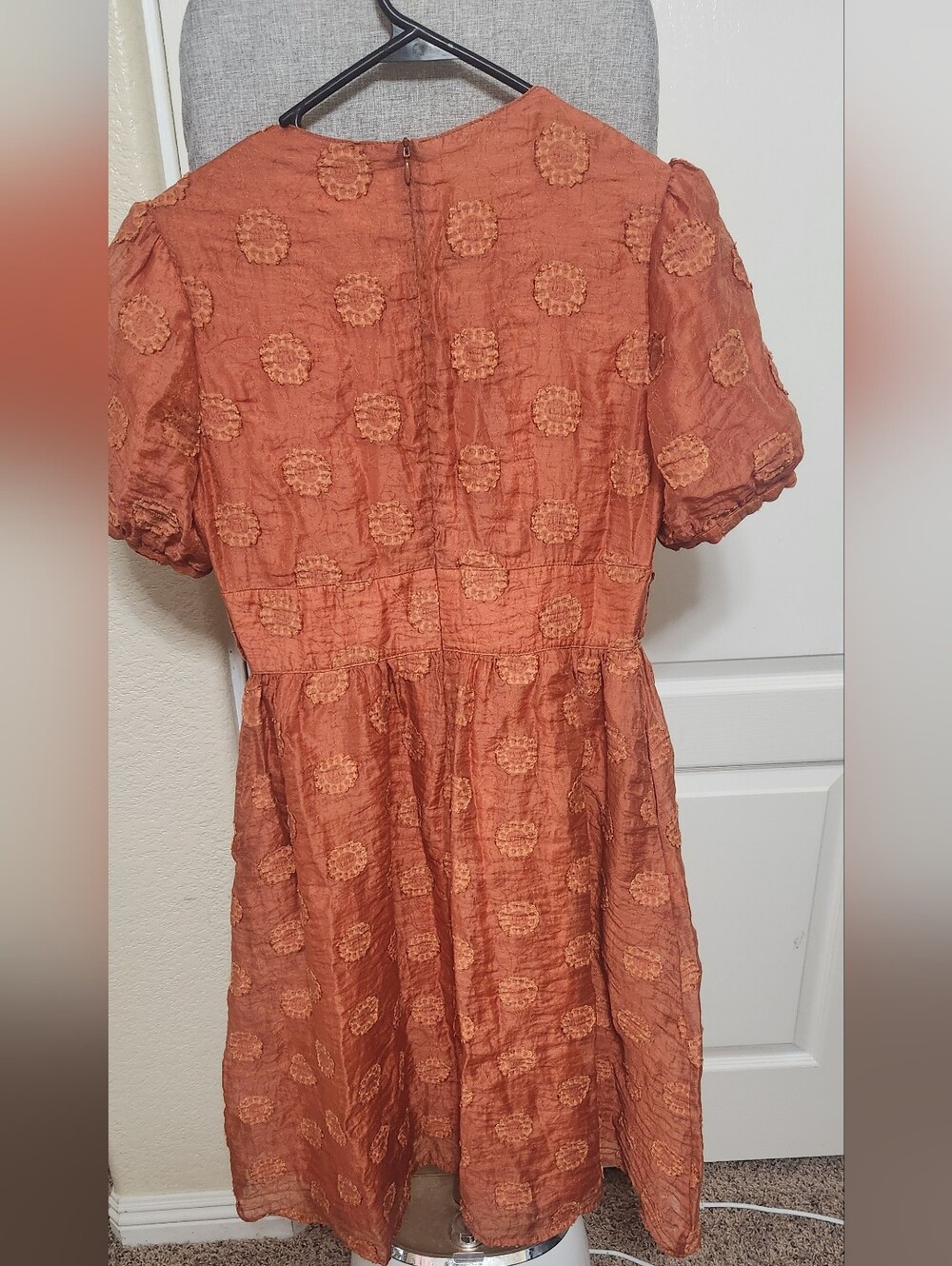 Salt Dress, Burnt Orange, Embroidered Flowers Size Small - Picture 3 of 6